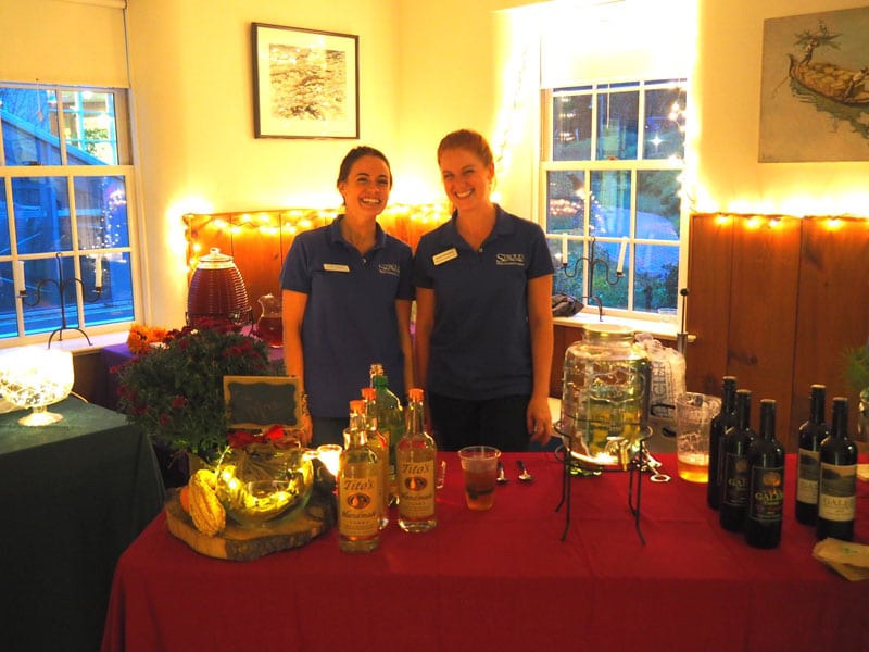 Kelly McIntire and Katie McFadden tend bar at at Stroud Center event.