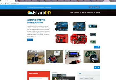 EnviroDIY homepage.