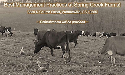 A workshop flyer with cattle in the foreground.