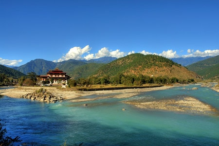 Punakha Dzong Marina in Bhutan.