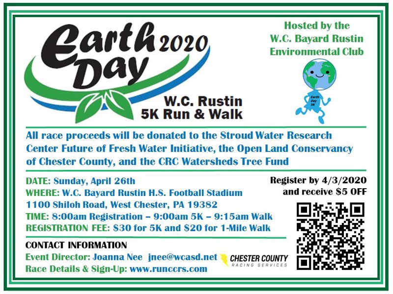 [Canceled] W.c. Rustin Earth Day 5K And Walk - Stroud Water Research Center