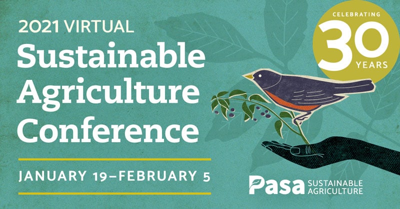 2021 Virtual Sustainable Agriculture Conference banner image.