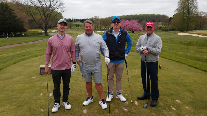 Four golfers at the 2022 Fore Fresh Waters golf outing.