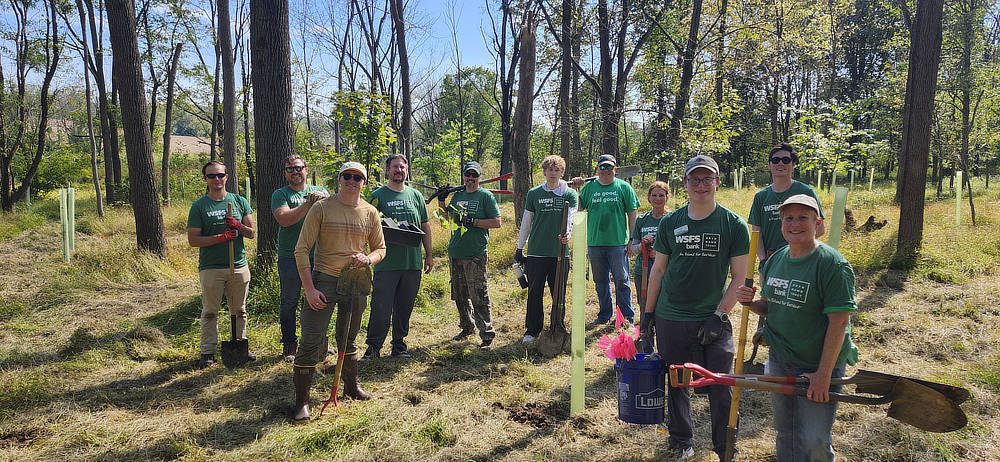 2026 WSFS Global Day of Service volunteers help plant trees.