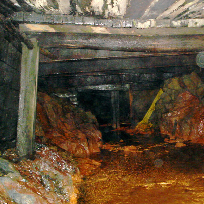 A stream impacted by drainage from the abandoned Lorberry Mine in 2008.