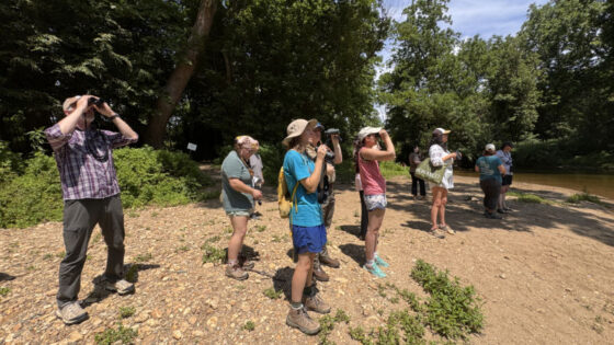 Teachers birding at White Clay Creek Preserve.