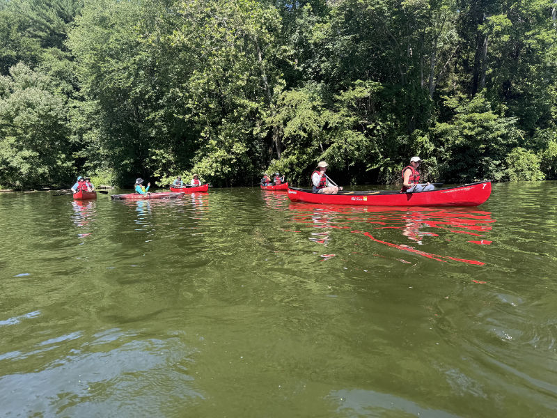 Teachers canoeing on Octoraro Reservoir.