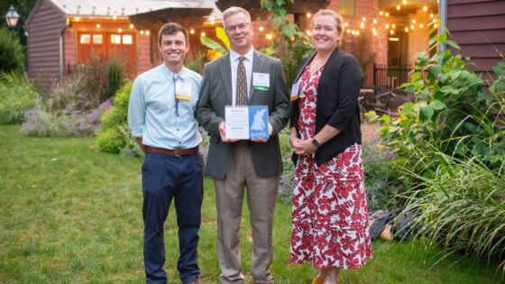 Dave Wise receives the Fran Flanigan Environmental Leadership Award from the Alliance for the Chesapeake Bay.