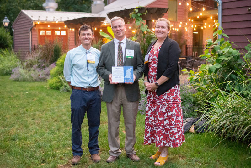 Dave Wise receives the Fran Flanigan Environmental Leadership Award from the Alliance for the Chesapeake Bay.