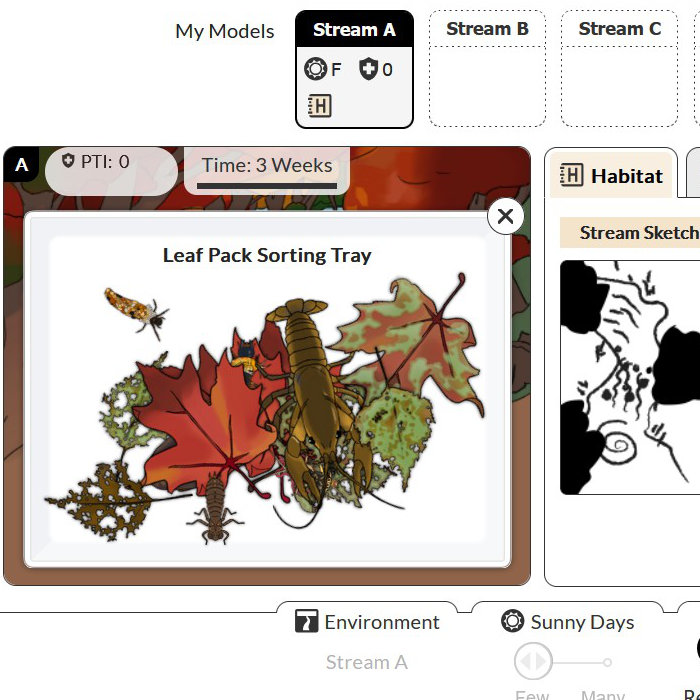 Leaf Pack Network Simulation screenshot.