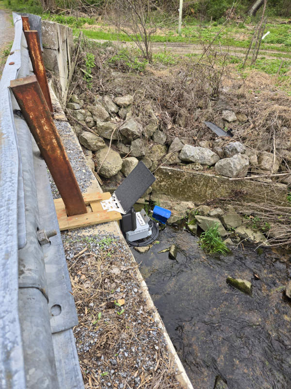 ORCA deployed at the edge of Spencer Road over White Clay Creek.