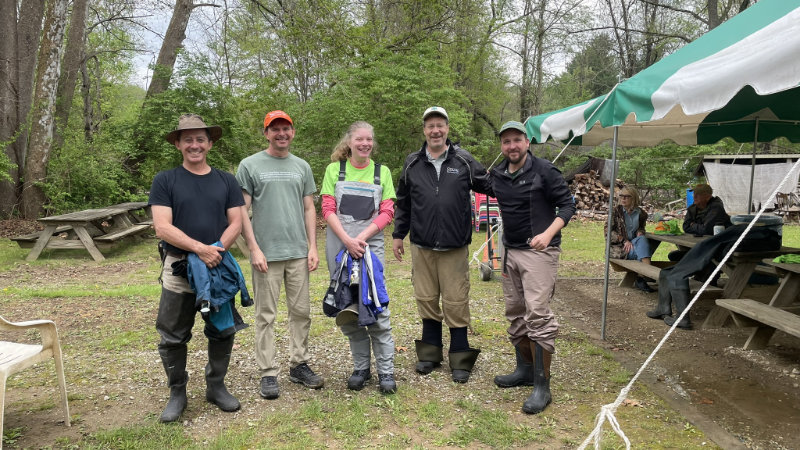 Stroud Center staff at the Brandywine River cleanup.