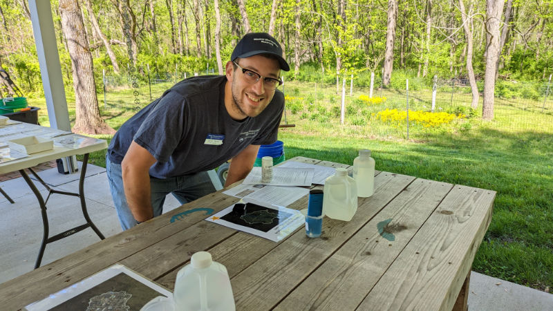 A trainee from Penn State Master Watershed Stewards in York County learns about water chemistry testing.