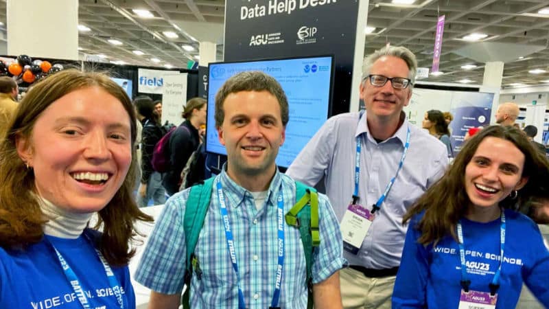 Four members of the AGU Open Science Circle gathered at the annual meeting.
