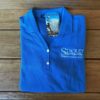 Bright blue polo shirt with the Stroud Center logo.