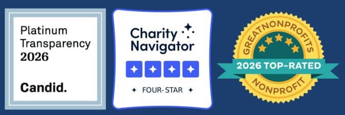 Charity rating badges.