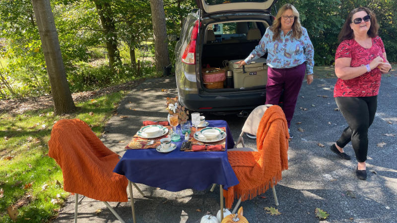 Chester County Day visitors tailgate at the Stroud Center.