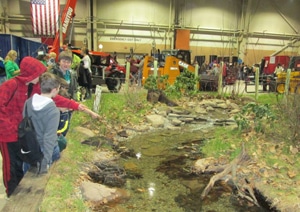 The indoor stream exhibit, complete with live fish, built for the Pa. farm show. 
