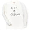 A sun protection t-shirt with long sleeves and the words Keep It Clean.