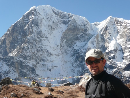 Lamonte Garber in the mountains of Nepal.