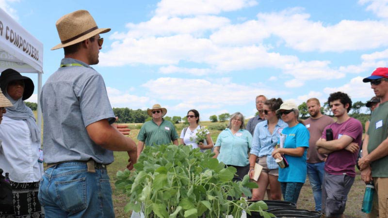 Demonstration station at Rodale Institute Field Day.