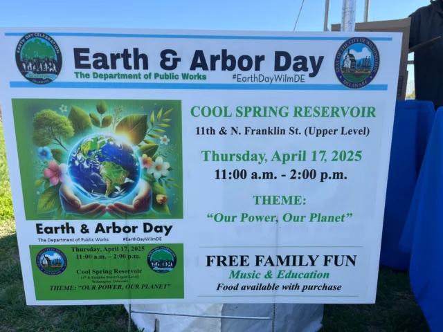 Join us TODAY at City of Wilmington, Delaware's Earth Day event from 11 a.m. to 2 p.m. at Cool Spring Reservoir. Lots of cool exhibits, prizes, and music! ☀️🎶
#EarthDayWilmDE