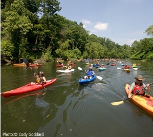 Hundreds of paddlers participate in the Schuylkill Sojourn.