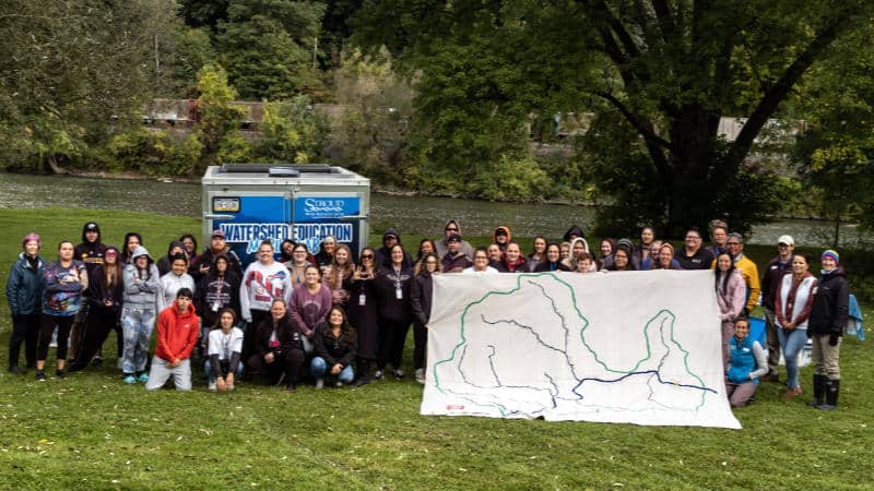 Over 60 staff at the Salamanca Arts and Learning Center participated in freshwater environmental activities along the Allegheny River. 