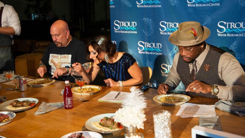 Chef “Steek” Kevin Cooper, Tony Luke Jr. and The Wellness Kitchenista Jessica DeLuise enjoyed sampling the three dishes.