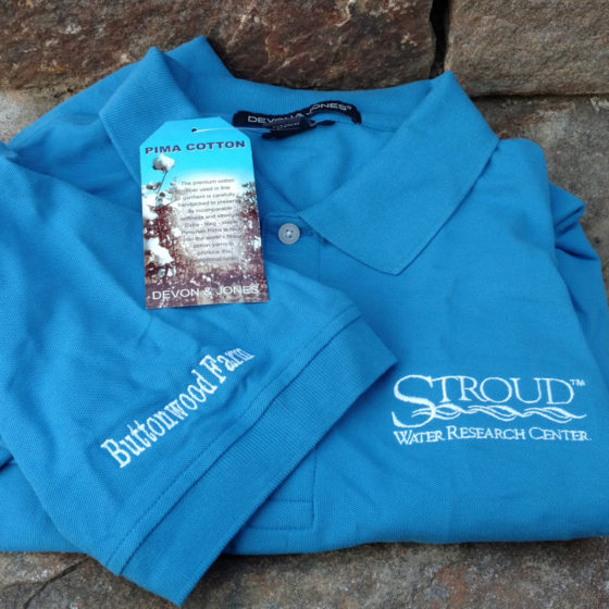 Polo shirt with Stroud Water Research Center logo.