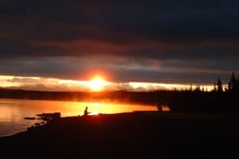 Sunset over Yellowstone Lake.