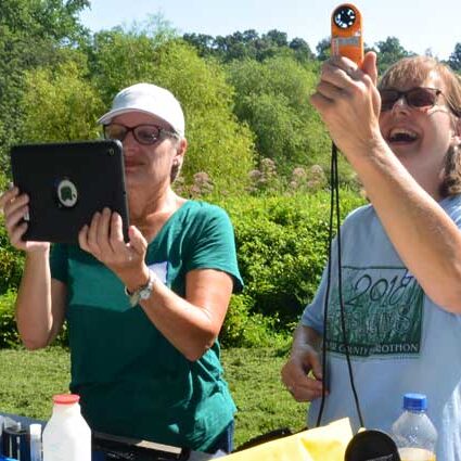 Teachers using the Water Quality mobile app
