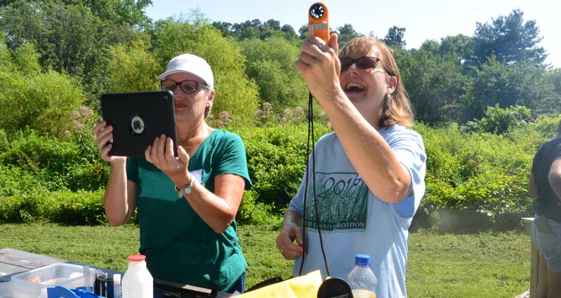 Teachers using the Water Quality mobile app